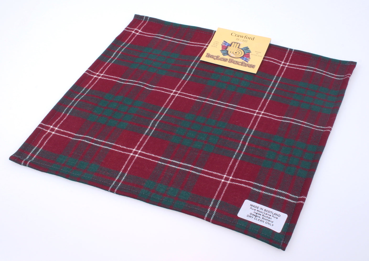 Wool Tartan Pocket Square in Crawford Modern Tartan