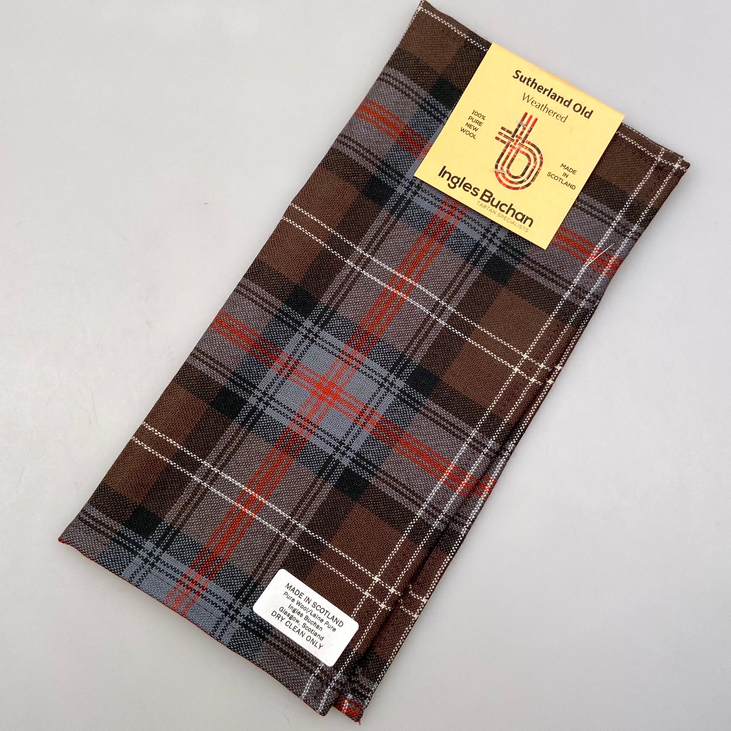 Pocket Square in Sutherland Old Weathered Tartan.