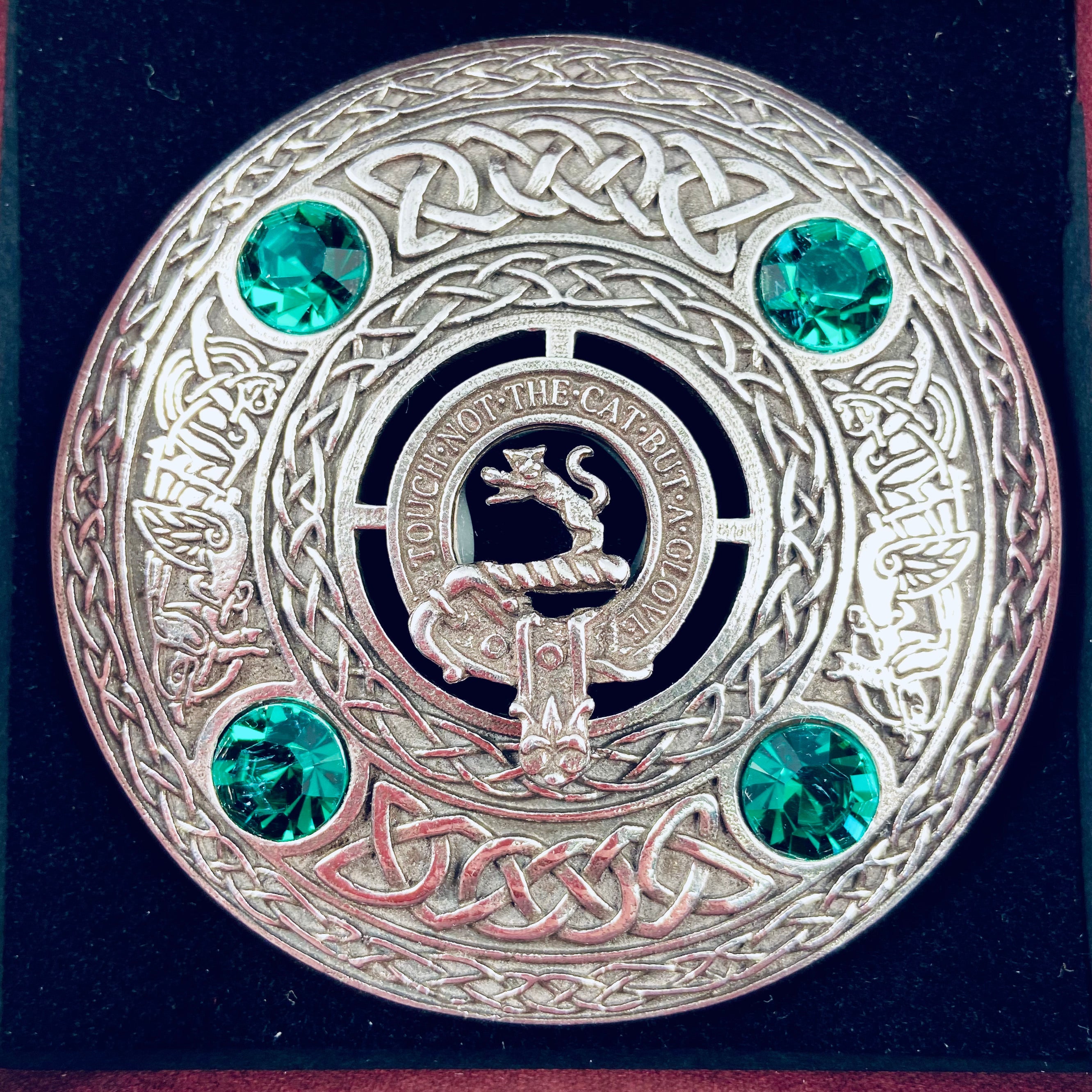 MacIntosh Clan Crest Pewter Plaid Brooch