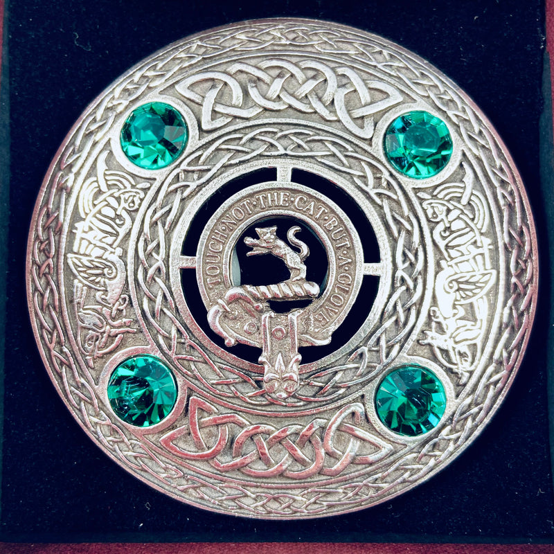 MacIntosh Clan Crest Pewter Plaid Brooch