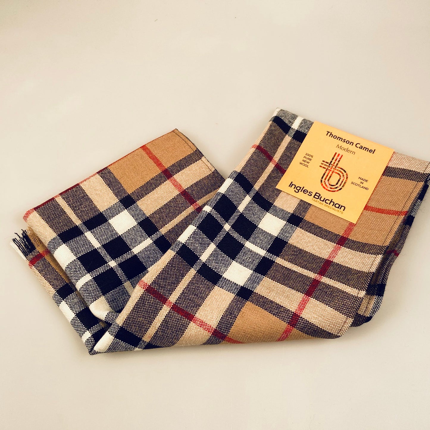 Wool Scarf in Thomson Camel Tartan