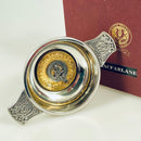 MacFarlane Clan Crest Quaich with Gold Trim