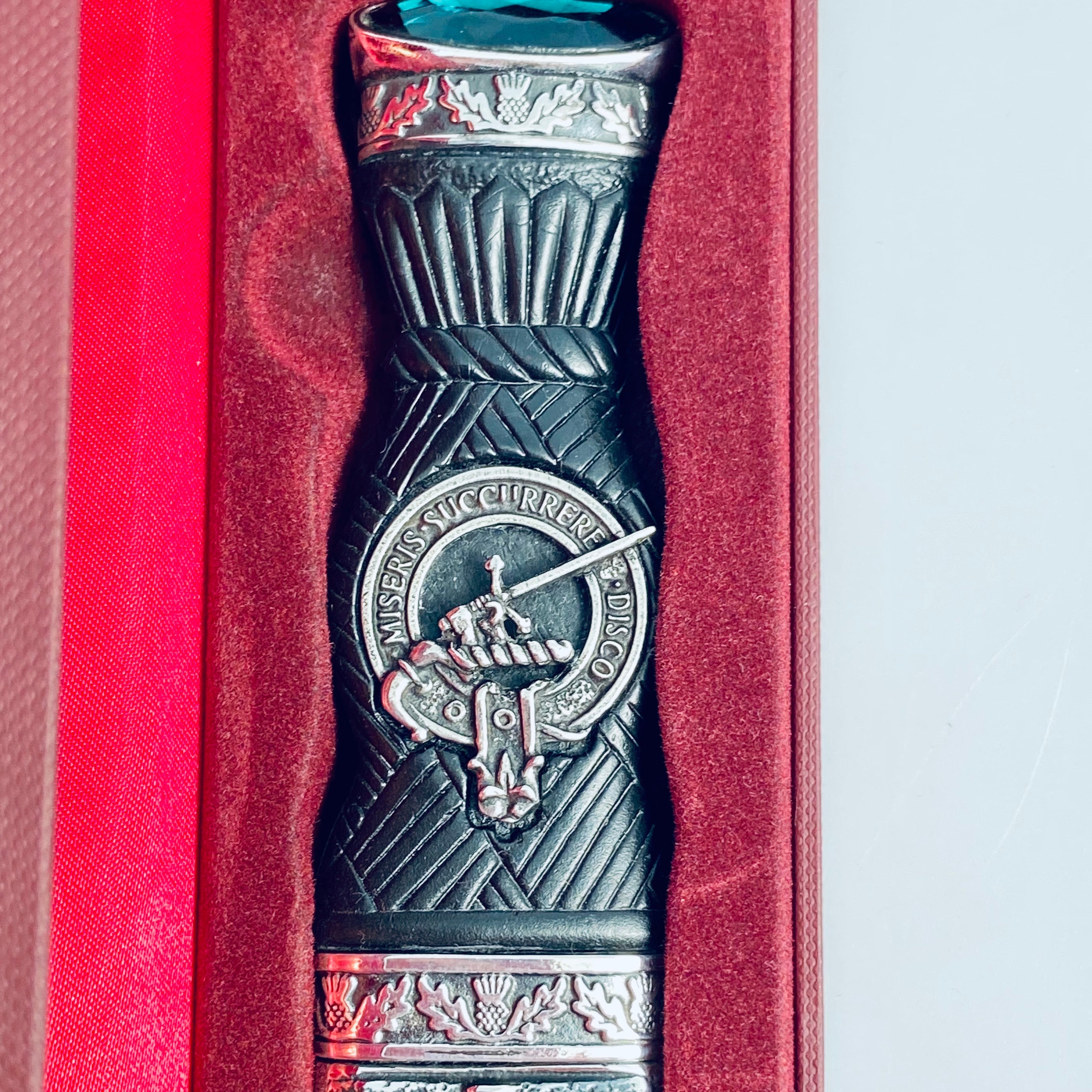 MacMillan Clan Crest Sgian Dubh - Stone Top
