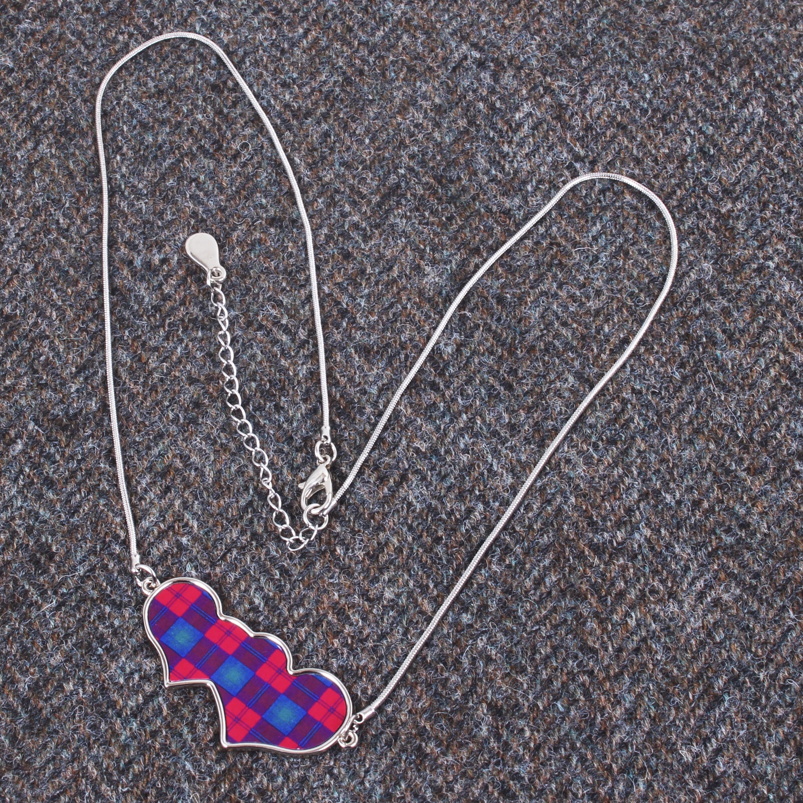 Tartan Linked Heart Necklace