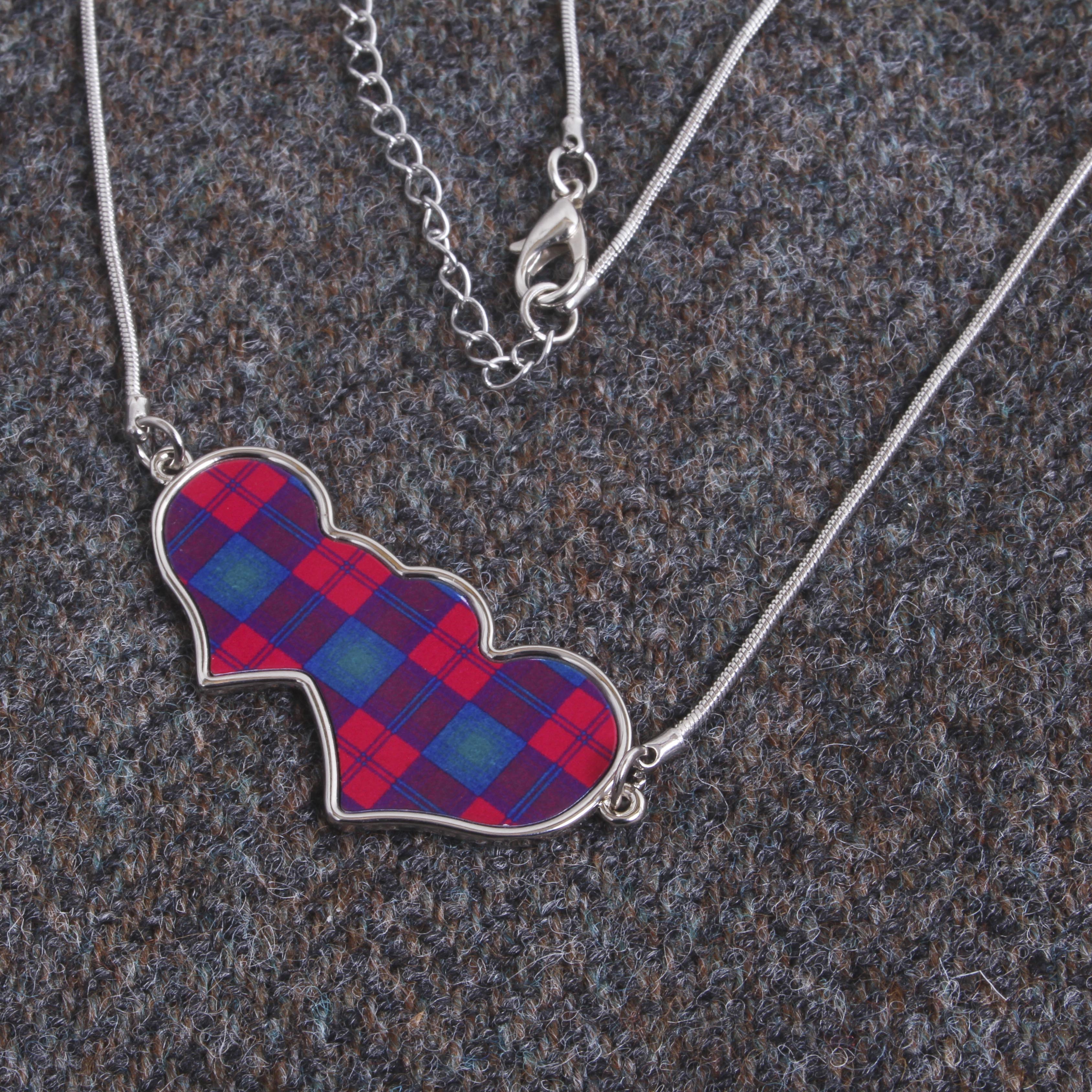 Tartan Linked Heart Necklace