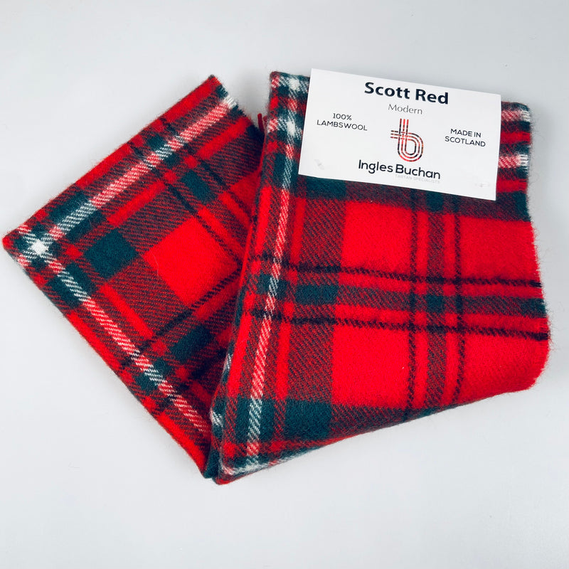 Scott Red Modern Lambswool Scarf.