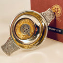 Forsyth Clan Crest Quaich with Gold Trim