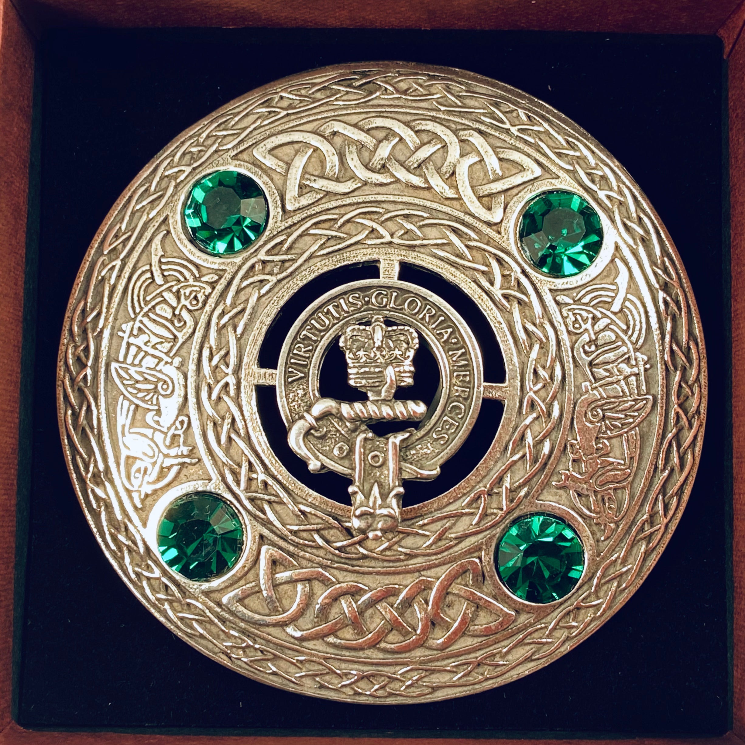 Robertson Clan Crest Pewter Plaid Brooch
