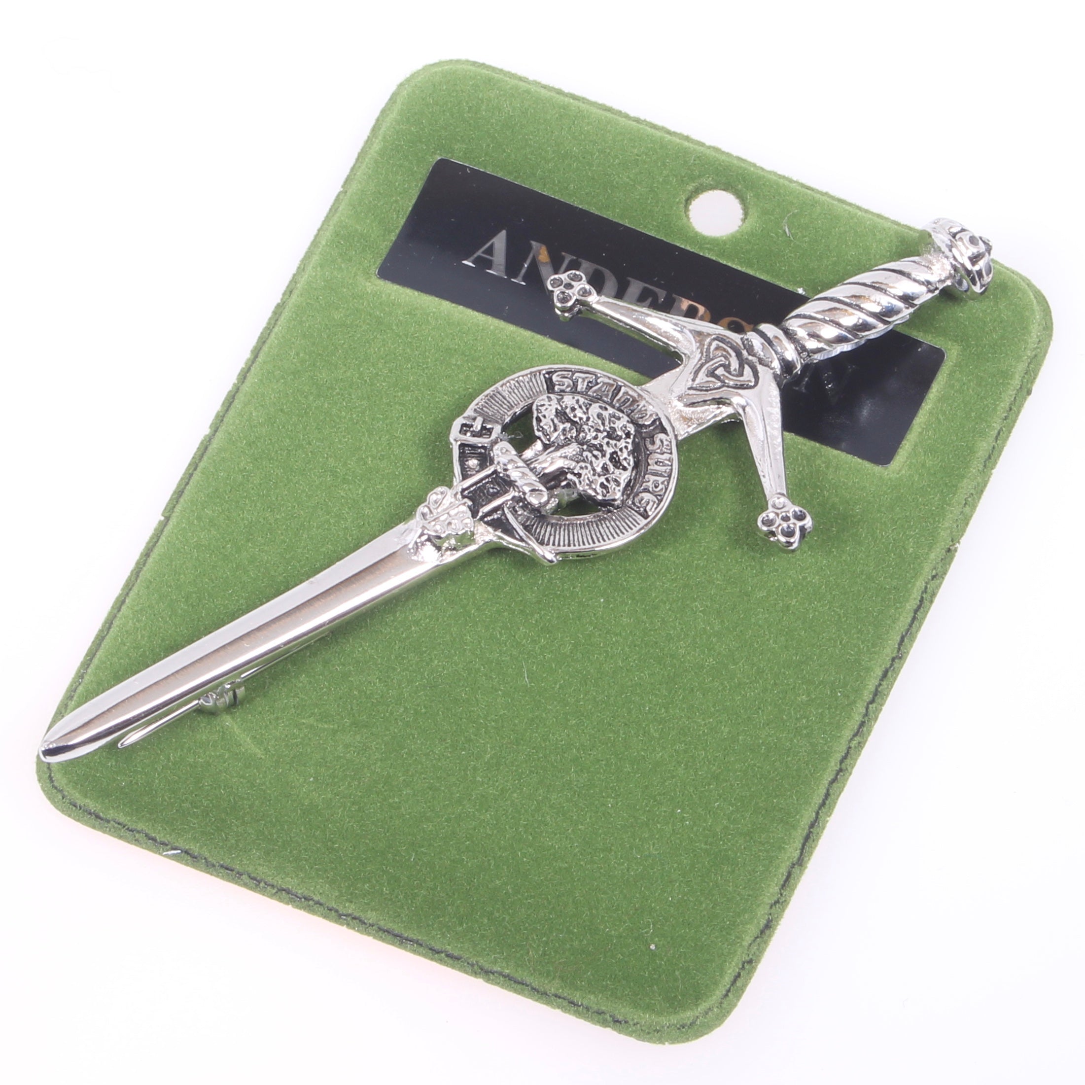 Clan Crest Pewter Kilt Pin with Anderson Crest