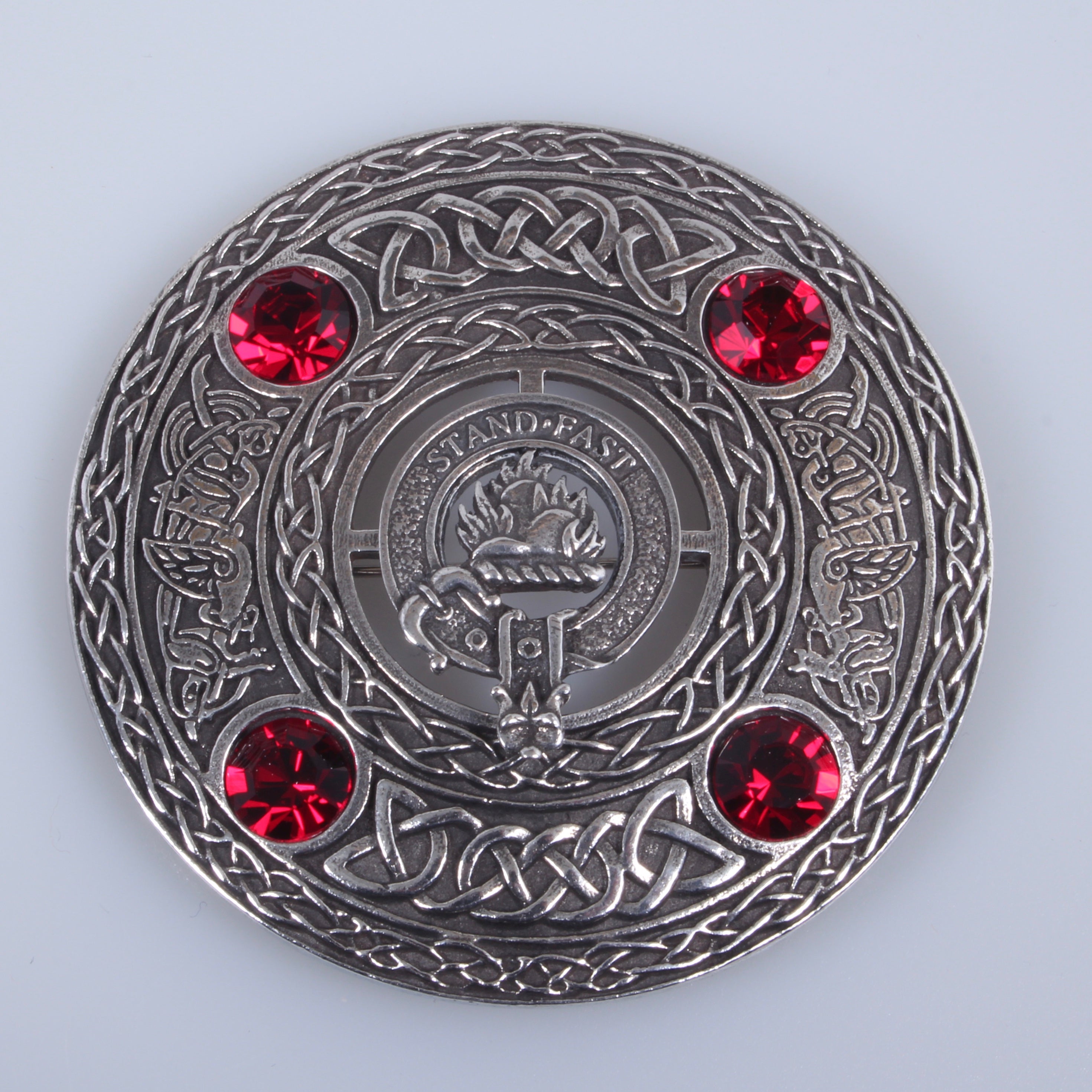 Grant Clan Crest Pewter Plaid Brooch