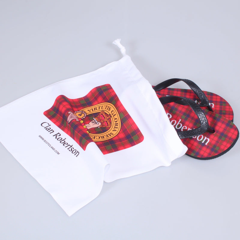 Robertson Tartan Flip Flops With Matching Bag