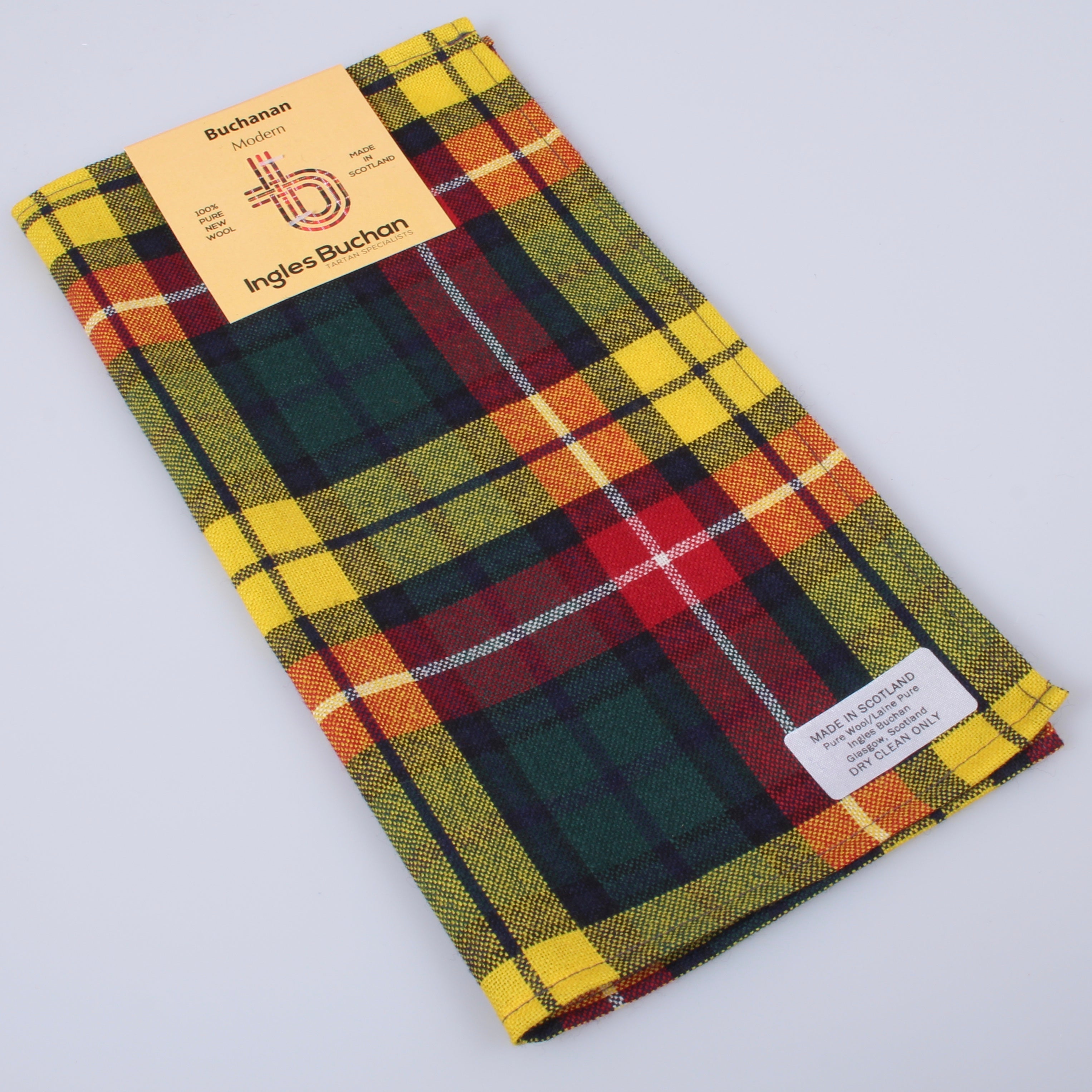 Wool Tartan Pocket Square in Buchanan Modern Tartan.