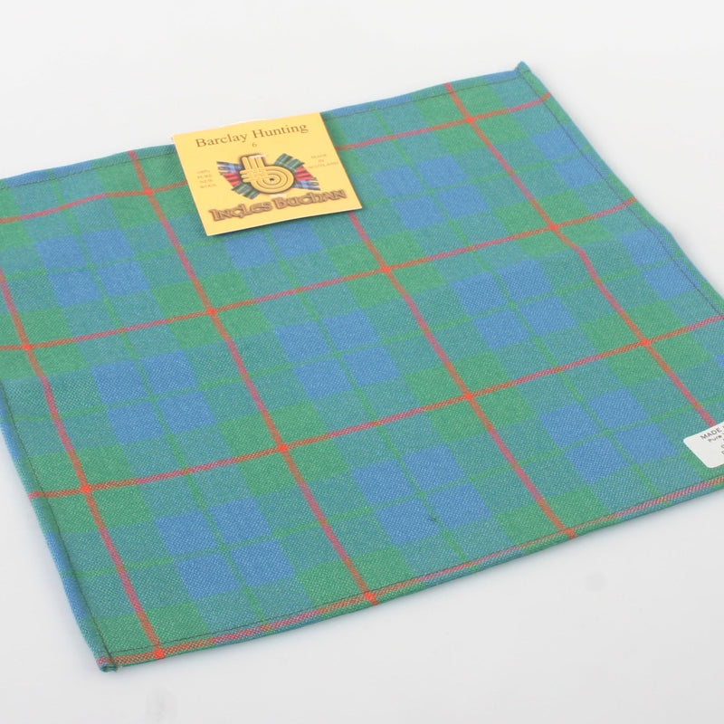 Wool Tartan Pocket Square in Barclay Hunting Ancient Tartan.