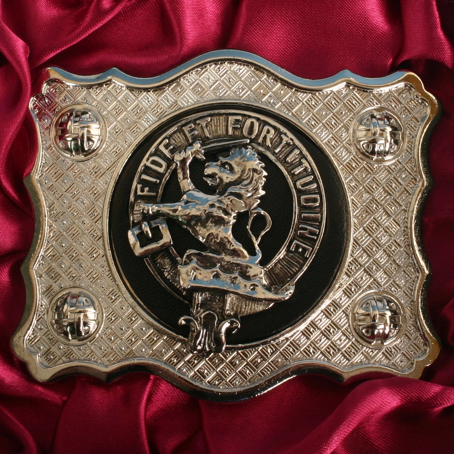 Farquharson Pewter Clan Crest Buckle For Kilt Belts