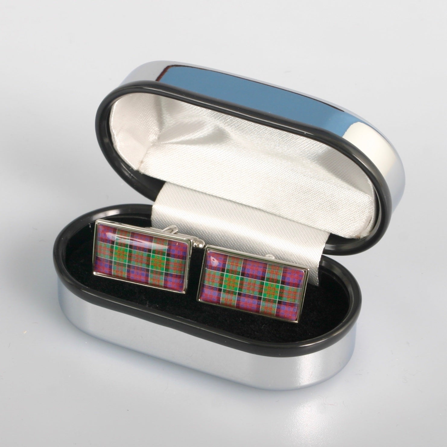 MacDonald of Clanranald Modern Tartan Cufflinks - Choose Your Shape.