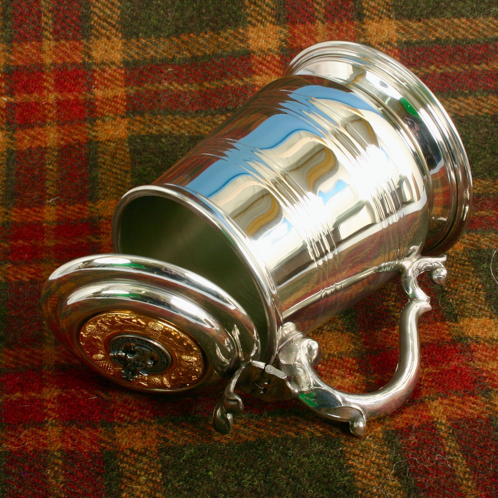 Pewter Tankard With Gold Trim