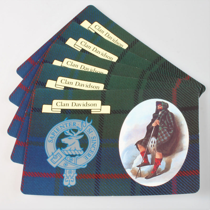 Davidson Clan Crest and Tartan Postcard 5 pack (to clear)