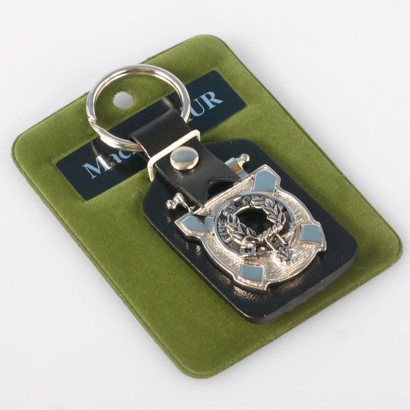 MacArthur Clan Crest Pewter Key Fob
