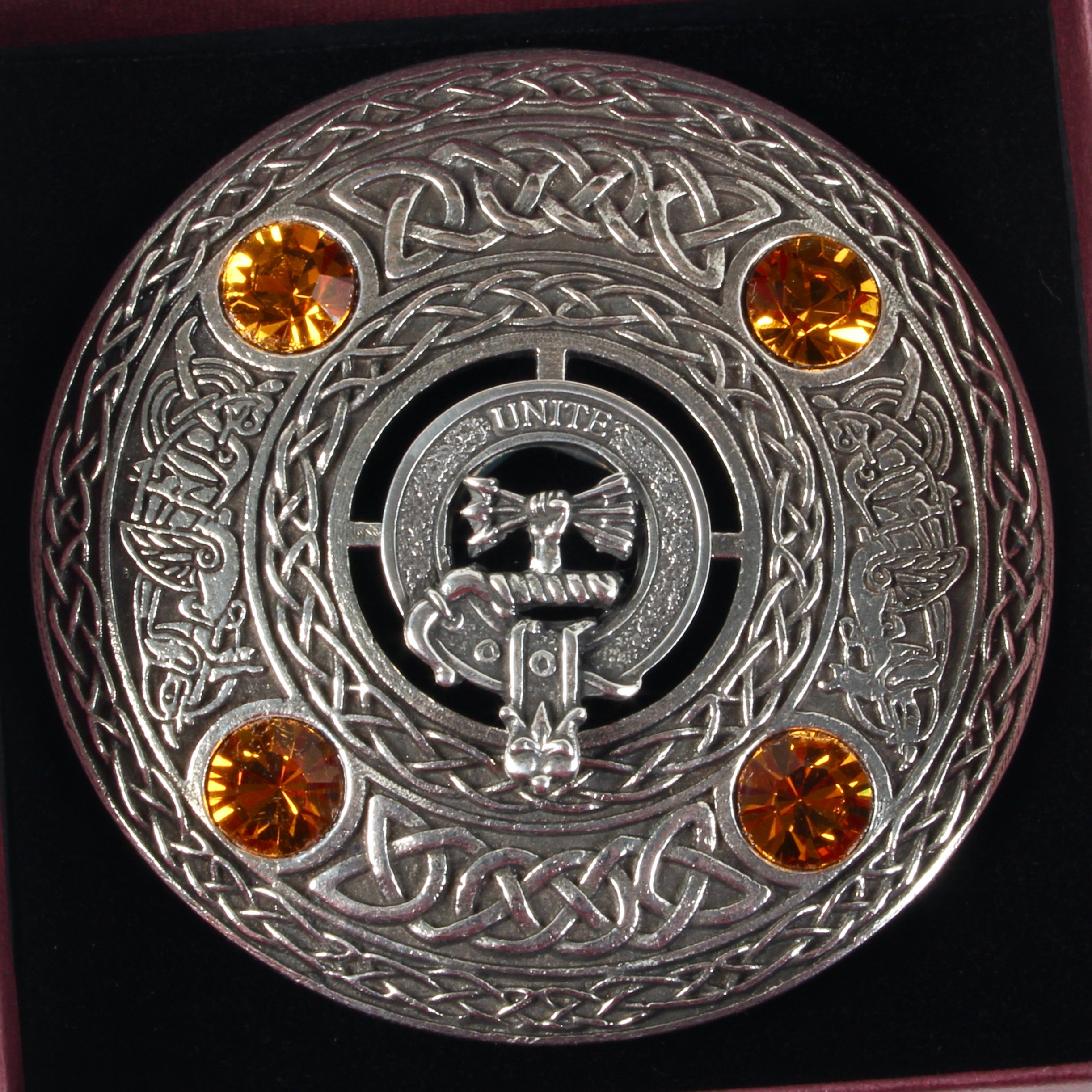 Brodie Clan Crest Pewter Plaid Brooch