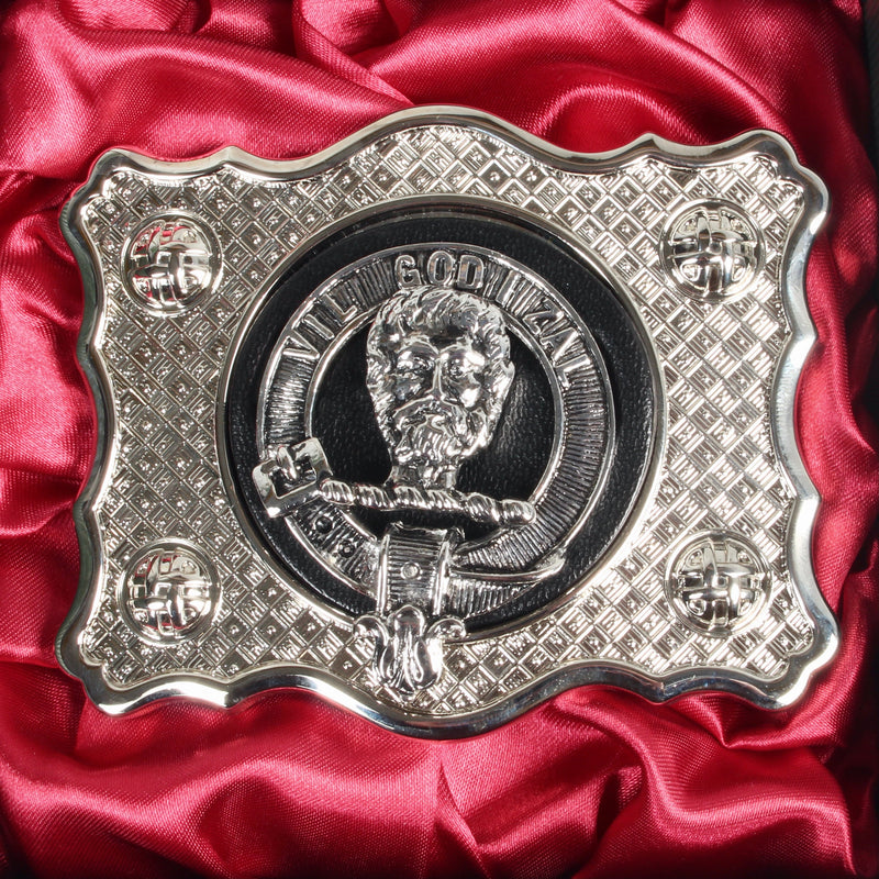 Menzies Pewter Clan Crest Buckle For Kilt Belts