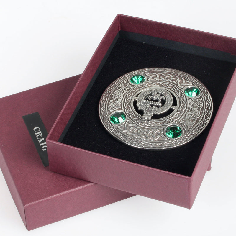 Craig Clan Crest Pewter Plaid Brooch