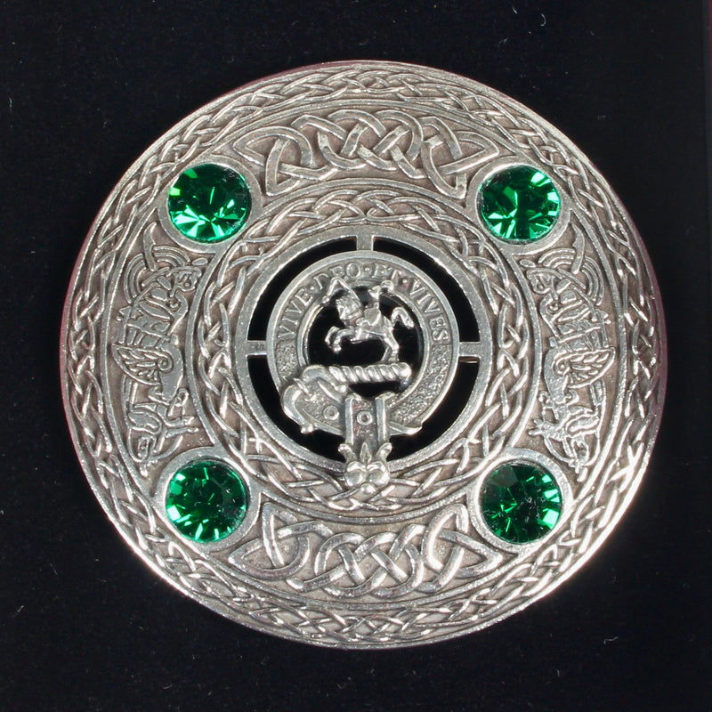 Craig Clan Crest Pewter Plaid Brooch
