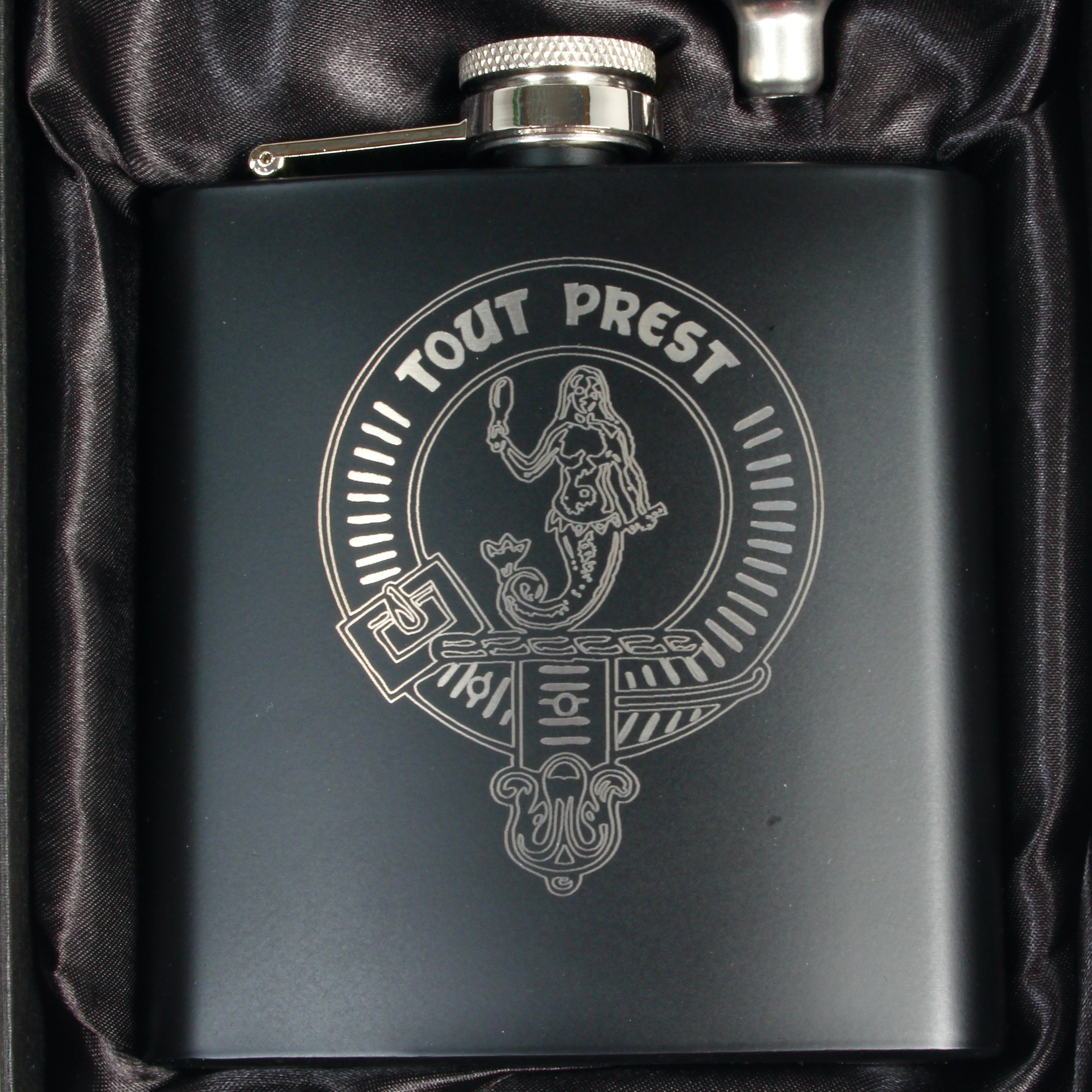 Murray 6oz Engraved Clan Crest Hip Flask