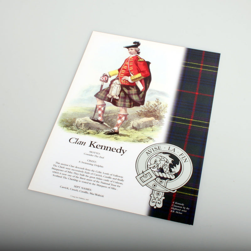 Kennedy  Scottish Clan Poster A4