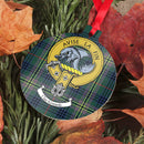 Kennedy Clan Crest and Tartan Metal Christmas Ornament - 6 Styles Available