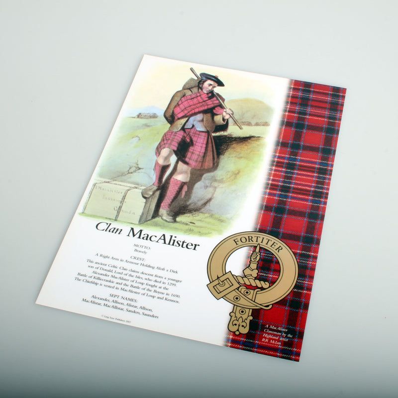 MacAlister Scottish Clan Poster A4