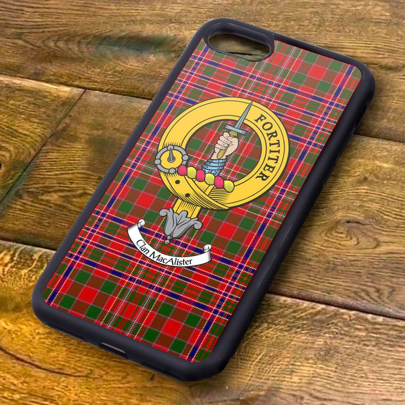 MacAlister Tartan and Clan Crest iPhone Rubber Case