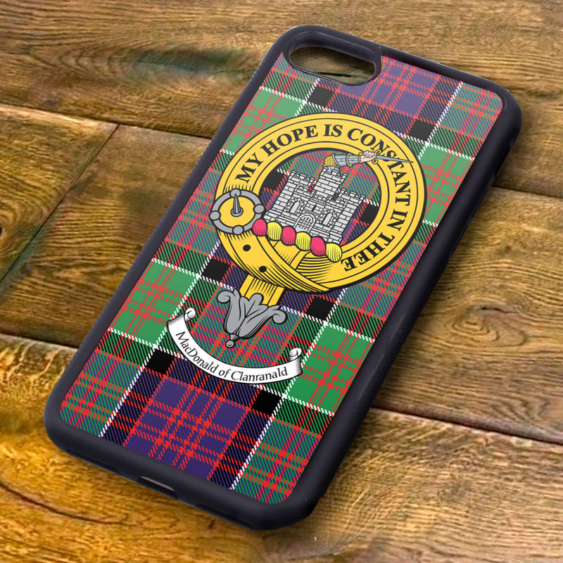 MacDonald of Clanranald Tartan and Clan Crest iPhone Rubber Case
