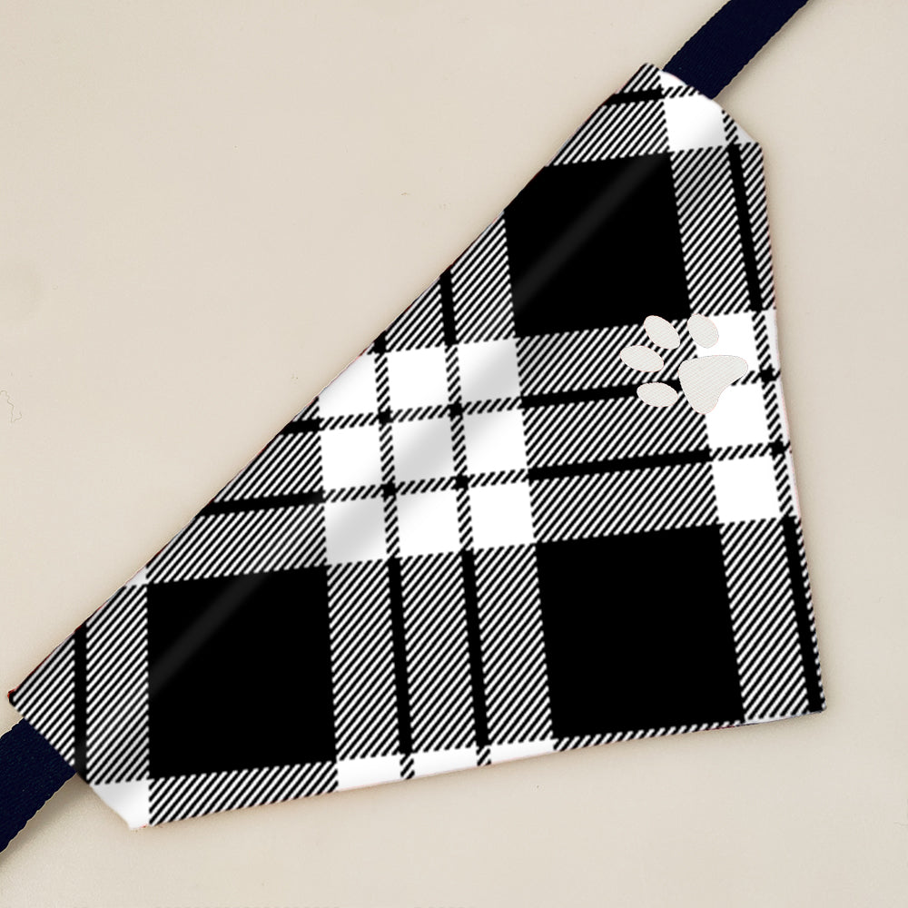 MacFarlane Black & White Tartan Pet Bandana