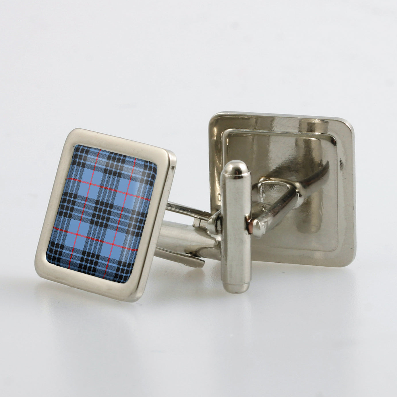 MacKay Blue Tartan Cufflinks - Choose Your Shape