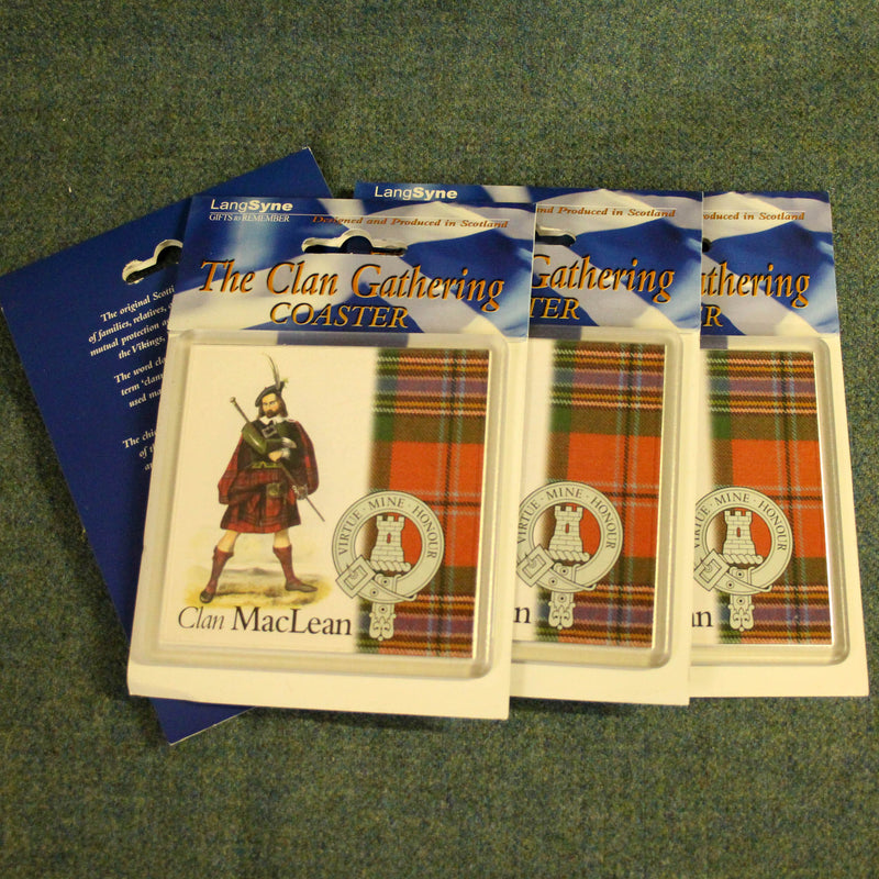 MacLean Clan Crest Coasters - Set of 4