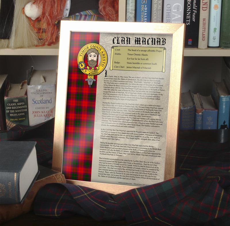 MacNab Clan History Print - Choose Framed or Unframed