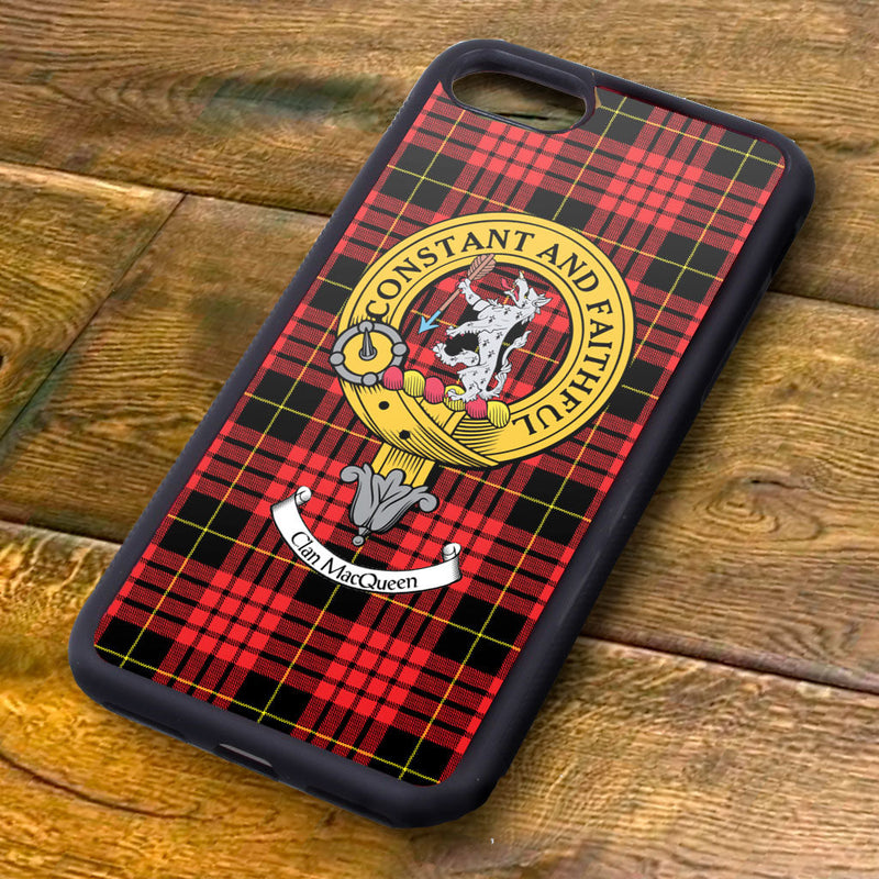MacQueen Tartan and Clan Crest iPhone Rubber Case