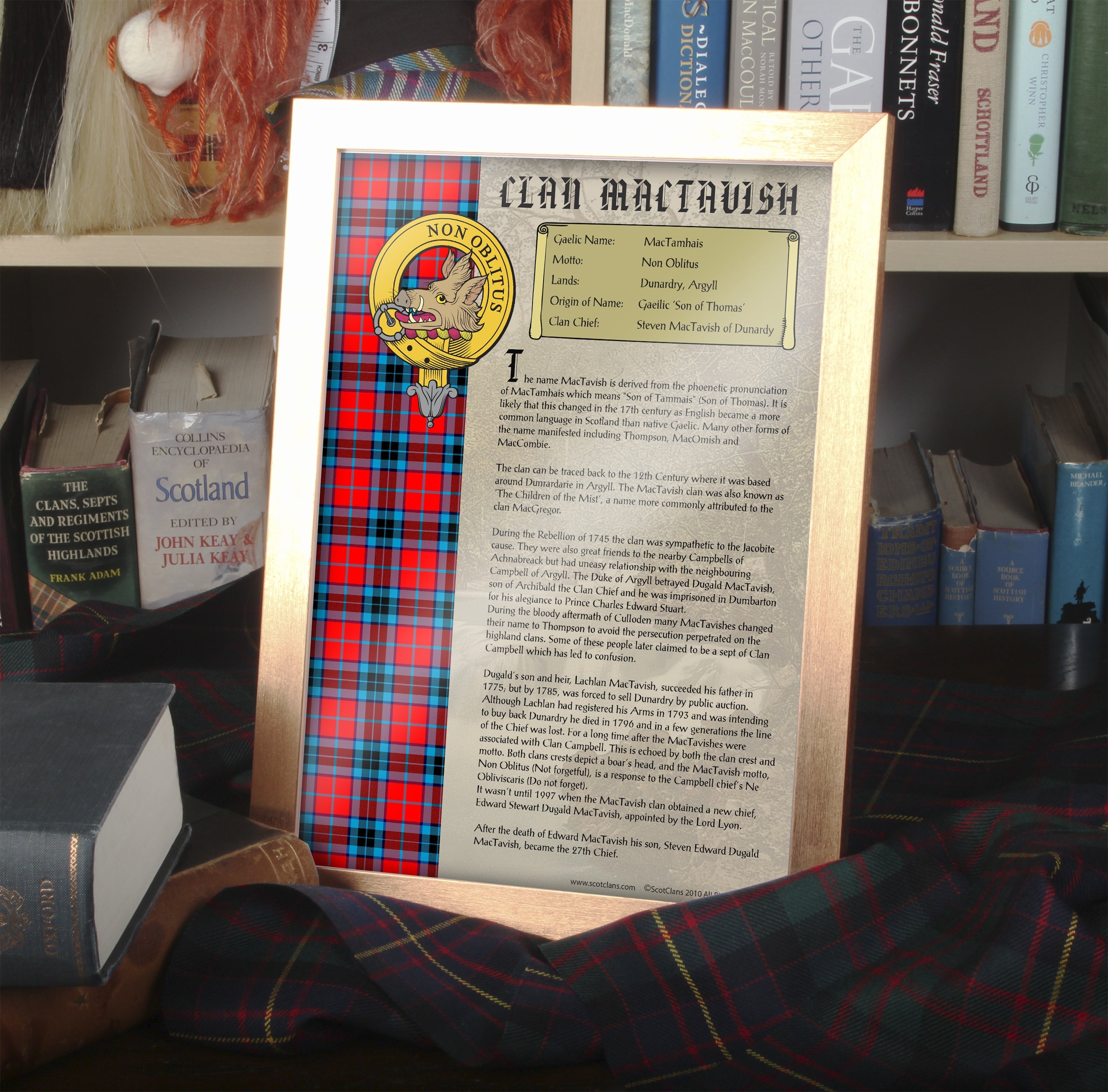 MacTavish Clan History Print - Choose Framed or Unframed