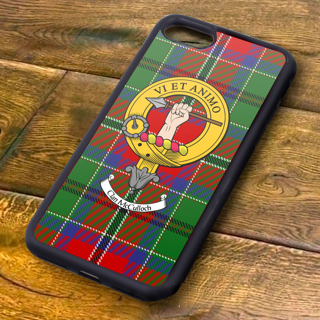 McCullouch Tartan and Clan Crest iPhone Rubber Case