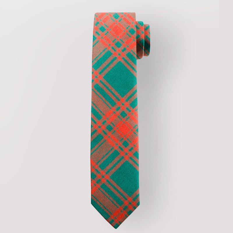 Pure Wool Tie in Menzies Green Ancient Tartan.