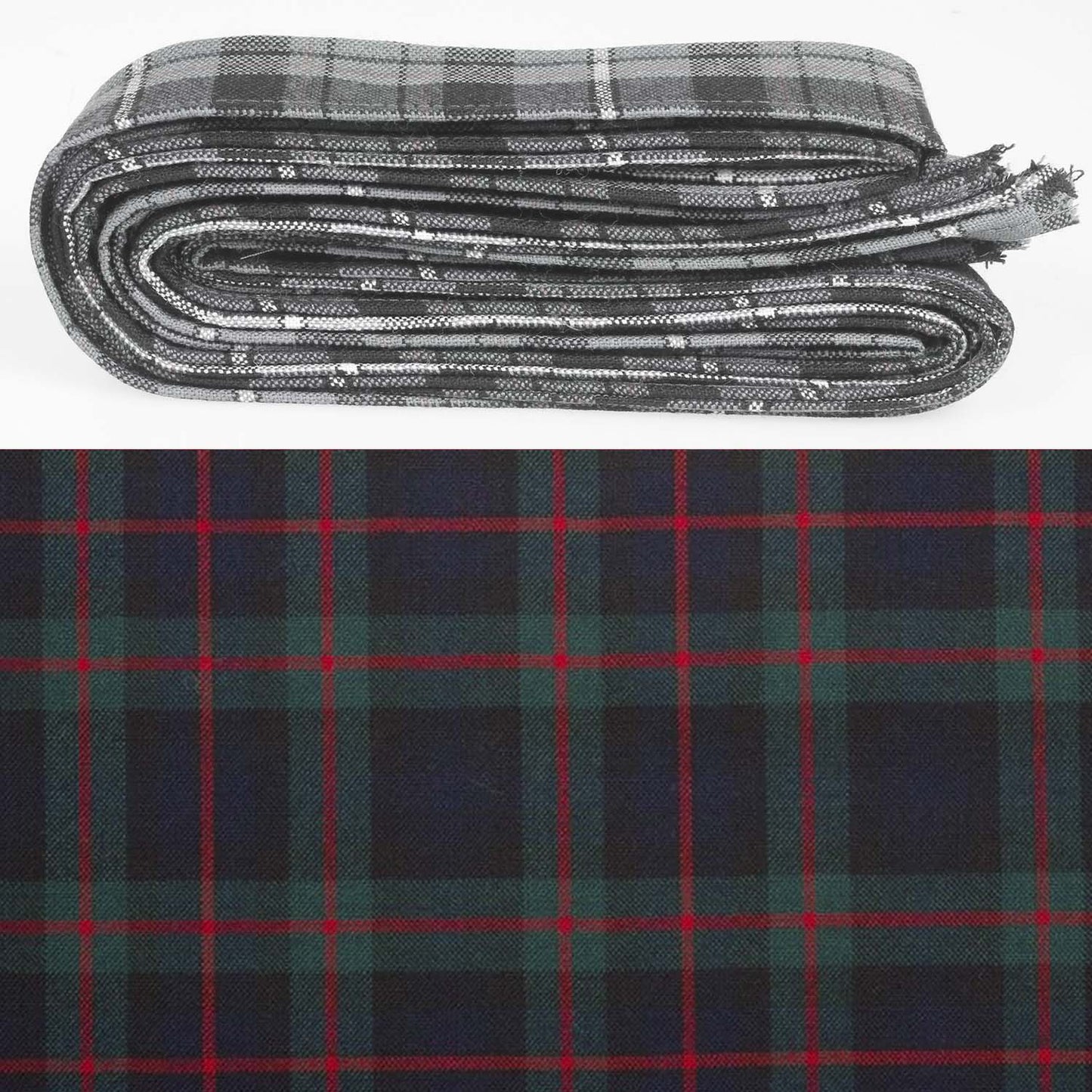 Wool Strip Ribbon in Murray of Atholl Modern Tartan - 5 Strips, Choose Your Width