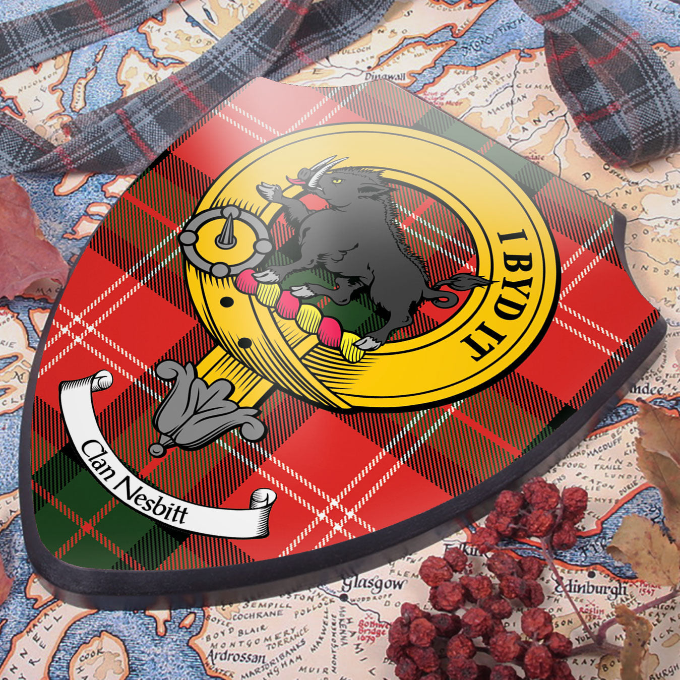Nesbitt Clan Crest Printed Wall Plaque - Custom Made