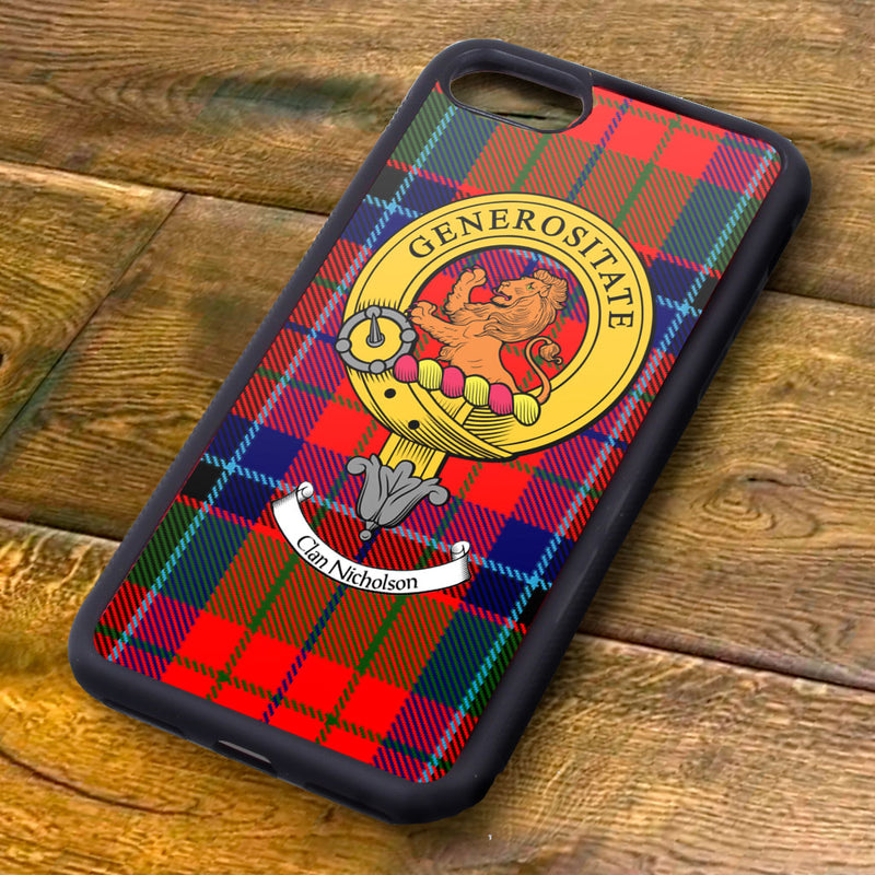 Nicholson Tartan and Clan Crest iPhone Rubber Case