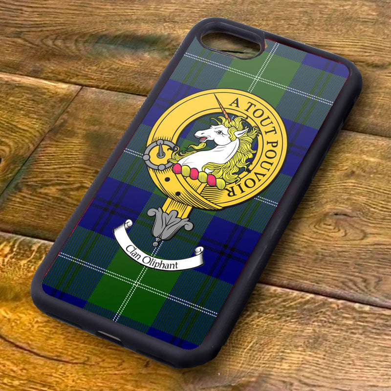Oliphant Tartan and Clan Crest iPhone Rubber Case