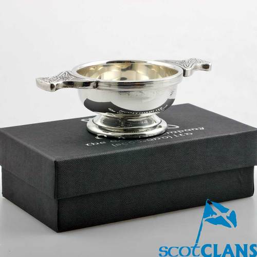 Clan Crest Engraved Quaich.