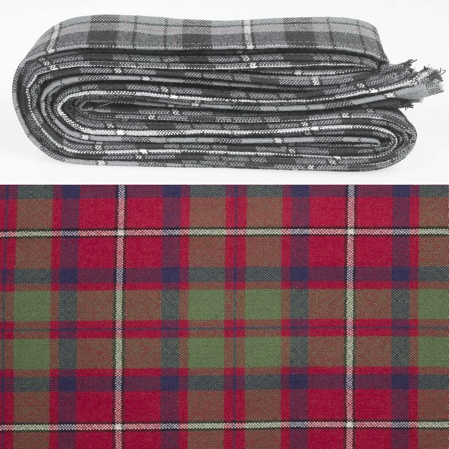 Wool Strip Ribbon in Shaw Red Modern Tartan - 5 Strips, Choose Your Width