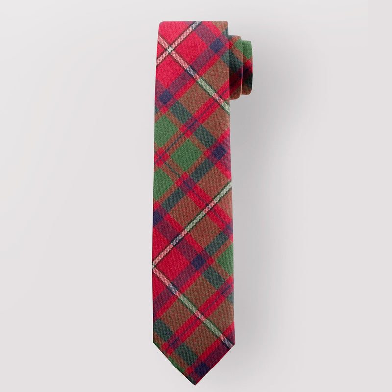 Pure Wool Tie in Shaw Red Modern Tartan.