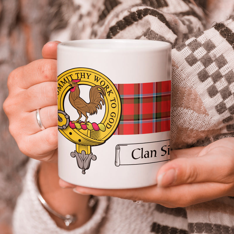 Sinclair Clan Crest and Tartan Mug