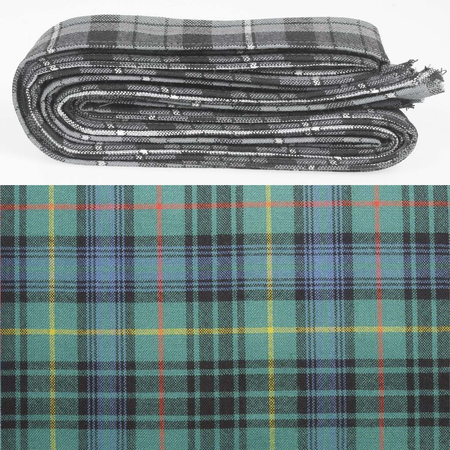 Wool Strip Ribbon in Stewart Hunting Ancient Tartan - 5 Strips, Choose Your Width