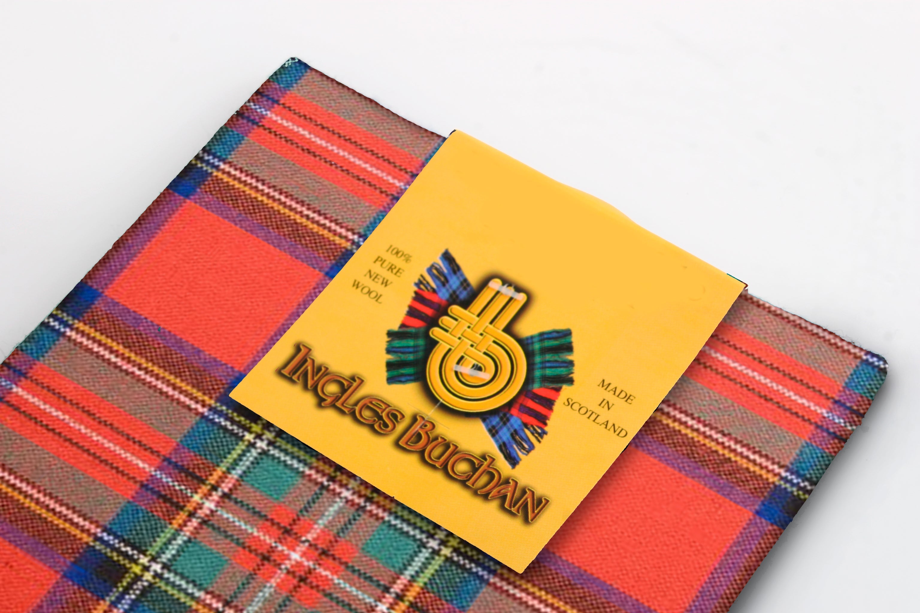 Wool Tartan Pocket Square in Royal Stewart Ancient  Tartan